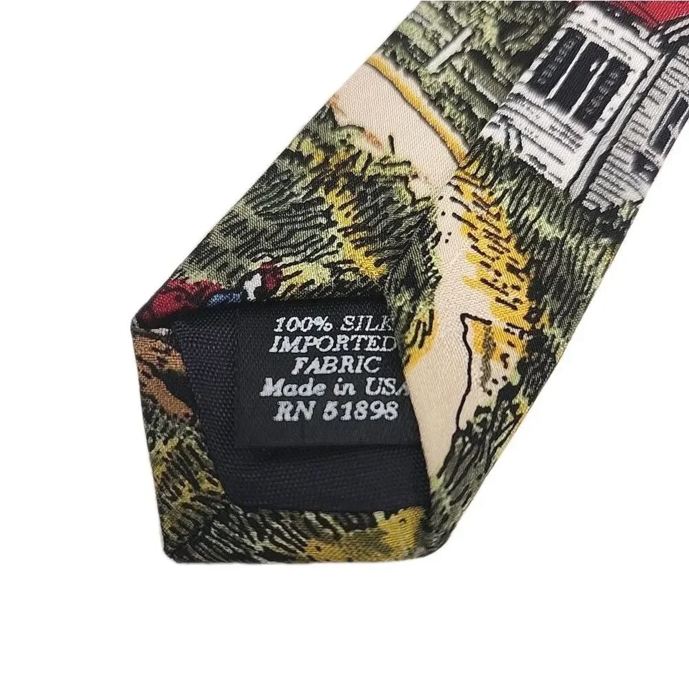 Van Heusen Silk Tie Lot of 3 Casual Americana Filling Station Lighting Village